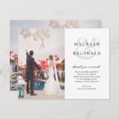 Elegantes Ampersand Modernes einfaches Foto Hochze Dankeskarte (Vorne/Hinten)