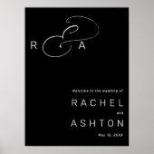 Elegantes Ampersand Monogram-Begrüßungszeichen Poster (Vorne)