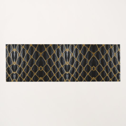 Elegantes Anaconda-Skin-Muster - monochrome Stoffe Yogamatte (Rückseite (Horizontal))