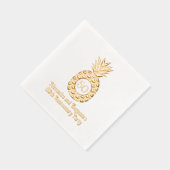 Elegantes Ananas-Rahmen-Jubiläum-Party Servietten Mit Folie (Rechts)