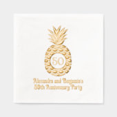 Elegantes Ananas-Rahmen-Jubiläum-Party Servietten Mit Folie (Vorderseite)