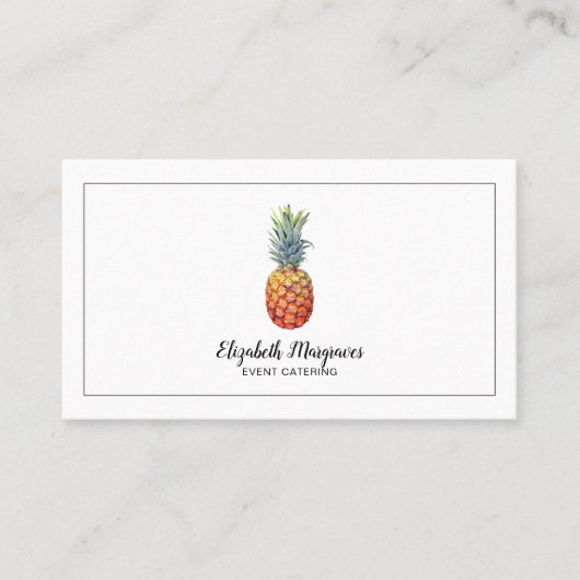 Elegantes Ananas Stilvolles Catering-Logo Visitenkarte (Vorderseite)