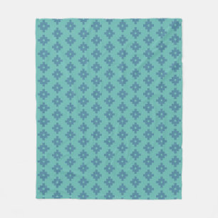 Elegantes Anden-Geometrie-Muster auf Türkis Fleecedecke