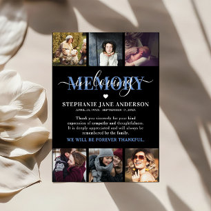 Elegantes Andenken-Foto-Kollage zum Gedenken Dankeskarte