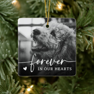 Elegantes Andenkenfoto vom Hund Memorial Keramikornament