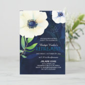 Elegantes Anemones Retirement Party Einladung (Stehend Vorderseite)
