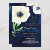 Elegantes Anemones Retirement Party Einladung (Vorne/Hinten)