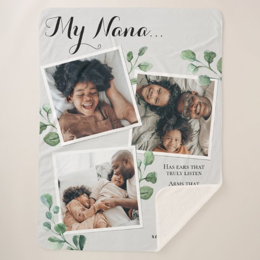Elegantes Angebot an Fotocollagen Oma Großkinder Sherpadecke (Vorderseite)