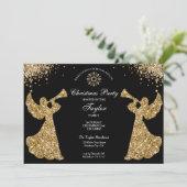 Elegantes Angel Weihnachtsfest Familienessen Party Einladung (Stehend Vorderseite)