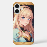 Elegantes Anime Style Portrait of a Golden Hairs