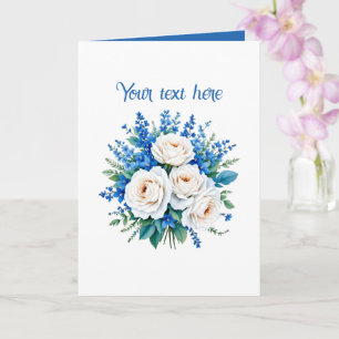 Elegantes, anpassbares Hochzeitsblumenbouquet Karte