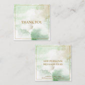 Elegantes, anpassbares Pastellgrün "Danke" Mitteilungskarte (Vorne/Hinten)