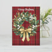 Elegantes, anpassbares Weihnachtskranzdesign Karte (Stehend Vorderseite)