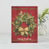 Elegantes, anpassbares Weihnachtskranzdesign Karte (Stehend Vorderseite)