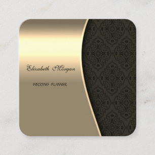 Elegantes, anspruchsvolles falsches Gold, schwarze Quadratische Visitenkarte