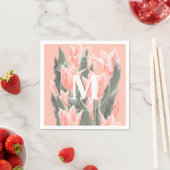 Elegantes Anstrich von Monogramm-Pfirsichfarben Serviette (Beispiel)