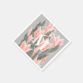 Elegantes Anstrich von Monogramm-Pfirsichfarben Serviette (Ecke)