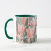 Elegantes Anstrich von Monogramm-Pfirsichfarben Tasse (Links)