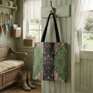 Elegantes, antikeninspiriertes vintageflorales Des Tasche