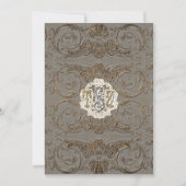 Elegantes antikes Gold Barock Custom Mit Monogramm Einladung (Vorderseite)