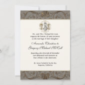 Elegantes antikes Gold Barock Custom Mit Monogramm Einladung (Rückseite)