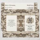 Elegantes antikes Gold Barock, Hochzeitsprogramm (Vorne/Hinten)
