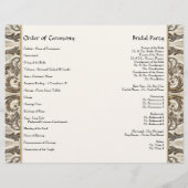 Elegantes antikes Gold Barock, Hochzeitsprogramm (Rückseite)