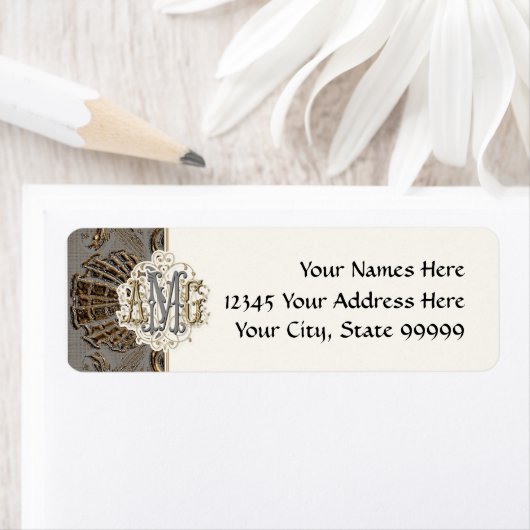 Elegantes antikes Gold Baroque Custom Mit Monogram (Insitu)