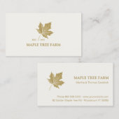 Elegantes antikes Gold Maple Leaf Logo. Visitenkarte (Vorne/Hinten)