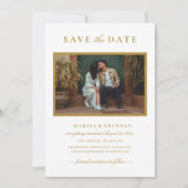 Elegantes antikes Gold Wedding Foto Save The Date (Vorderseite)