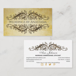 Elegantes antikes Gold Wirbel Vintag Paper Visitenkarte