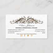 Elegantes antikes Gold Wirbel Vintag Paper Visitenkarte (Rückseite)