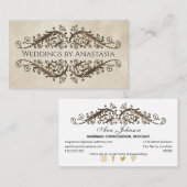 Elegantes antikes Gold Wirbel Vintag Paper Visitenkarte (Vorne/Hinten)