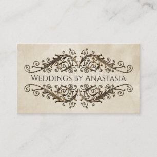 Elegantes antikes Gold Wirbel Vintag Paper Visitenkarte