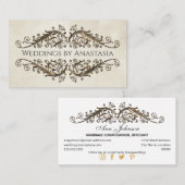 Elegantes antikes Gold Wirbel Vintages Papier Visitenkarte (Vorne/Hinten)