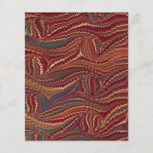 Elegantes antikes marmoriertes Papier Burgund und 