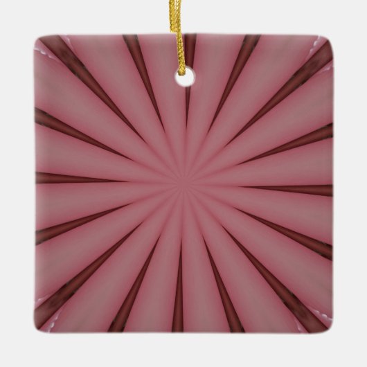Elegantes antikes rosa Kaleidoskop-Design Keramikornament (Vorderseite)