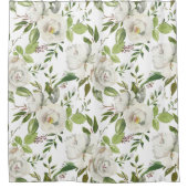 Elegantes antikes weißes Rosenmuster Duschvorhang (Vorderseite)