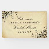 Elegantes antikes Wirbel Brautparty Banner (Horizontal)