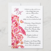 ELEGANTES ANTIQUE FLORENTINPINK-FLORALLMONOGRAMM EINLADUNG (Rückseite)