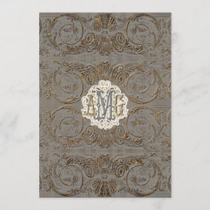 Elegantes Antiqued Goldbarockes kundenspezifisches Menükarte