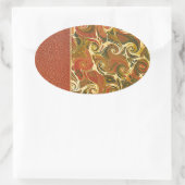 Elegantes Antiquitätenbuch, Verziertes Muster Ovaler Aufkleber (Tasche)