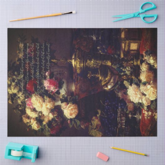 Elegantes Antiquitätenpapier für Blumenmuster Seidenpapier (Basteln)