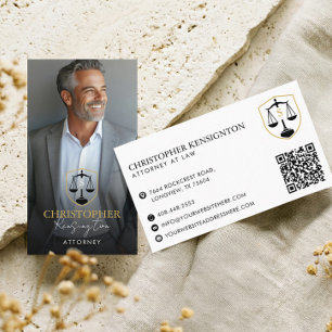 Elegantes Anwalt-Anwaltskanzlei-Logo Professionell Visitenkarte