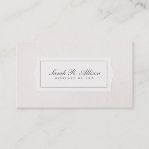 Elegantes Anwalt Schild im Stil Beige Leinen Optik Visitenkarte