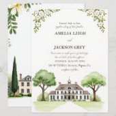 Elegantes Anwesen Flat Wedding Programm mit Waterc (Vorne/Hinten)