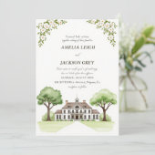 Elegantes Anwesen Hochzeit Einladung | Waterco (Stehend Vorderseite)