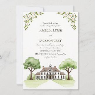Elegantes Anwesen Hochzeit Einladung | Waterco