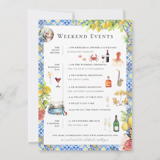 Elegantes Anwesen | Illustriertes Hochzeitwochenen Einladung (Rückseite)