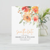 Elegantes Apricot Save The Date (Stehend Vorderseite)